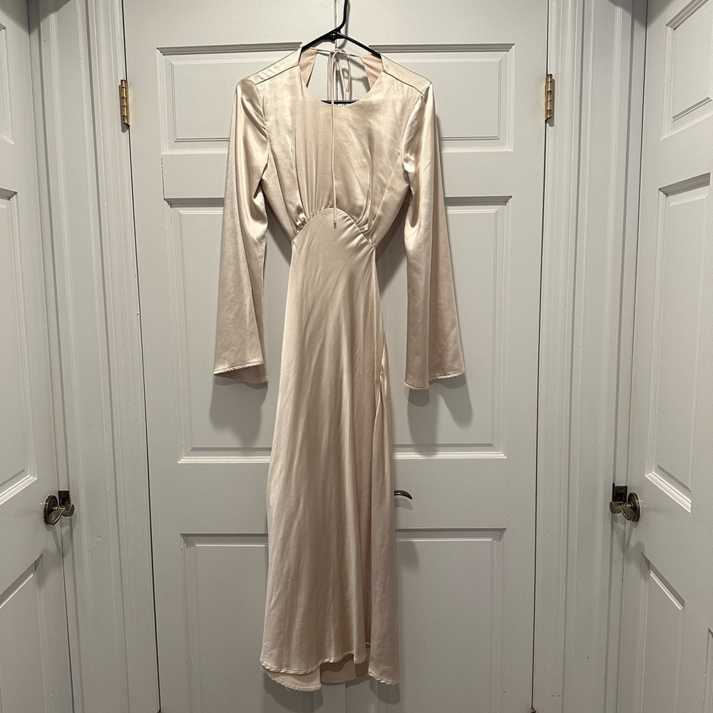 Hello Molly Athenian Satin Maxi Dress Champagne
